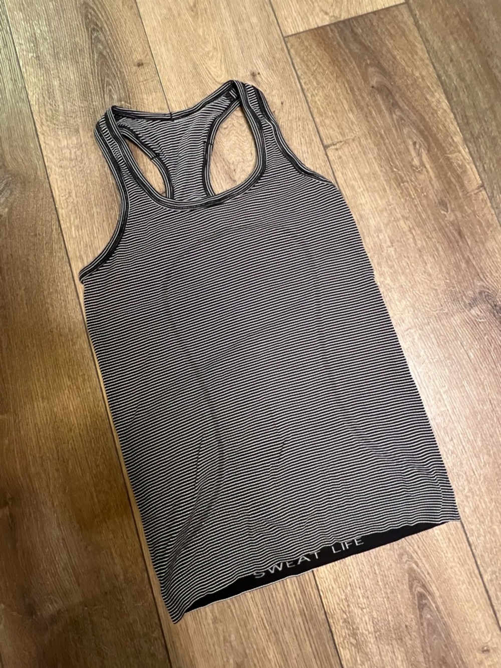 lululemon athletica Black & White Striped Racerback Tank